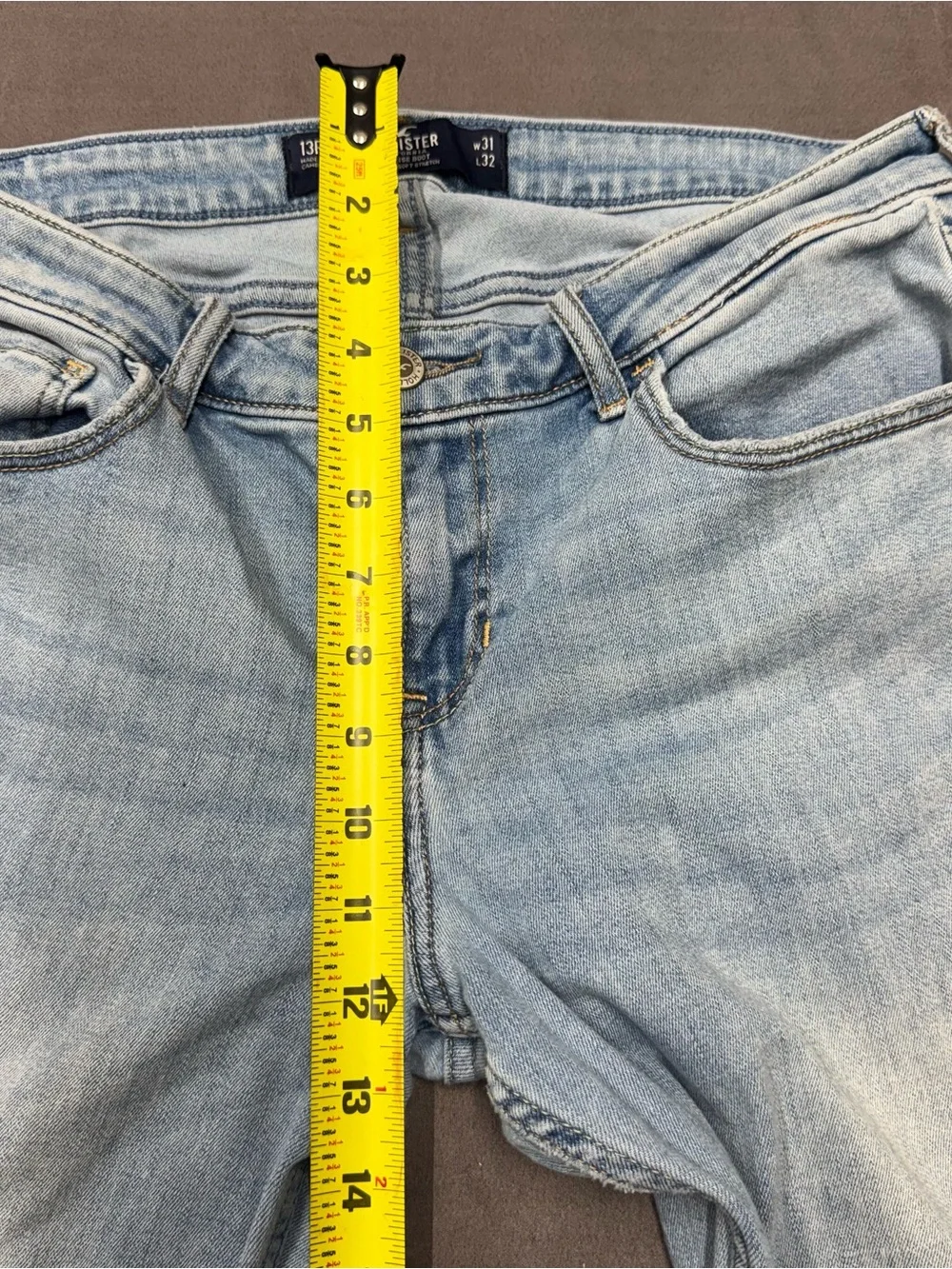 Hollister Light Blue Women's Flared Jeans low rise boot stretch size 13S w31XL32